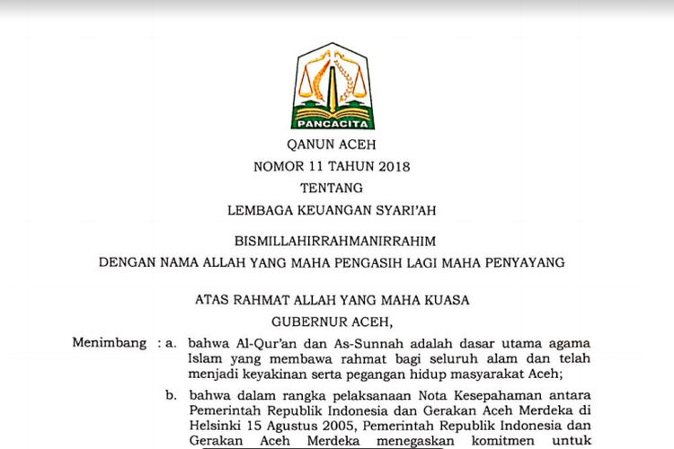 9 Hal Yang Perlu Diketahui Soal Qanun Aceh Tentang Lembaga Keuangan Syariah Halaman All Kompas Com