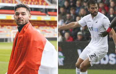 Kolase foto Sandy Walsh dan Jordi Amat.