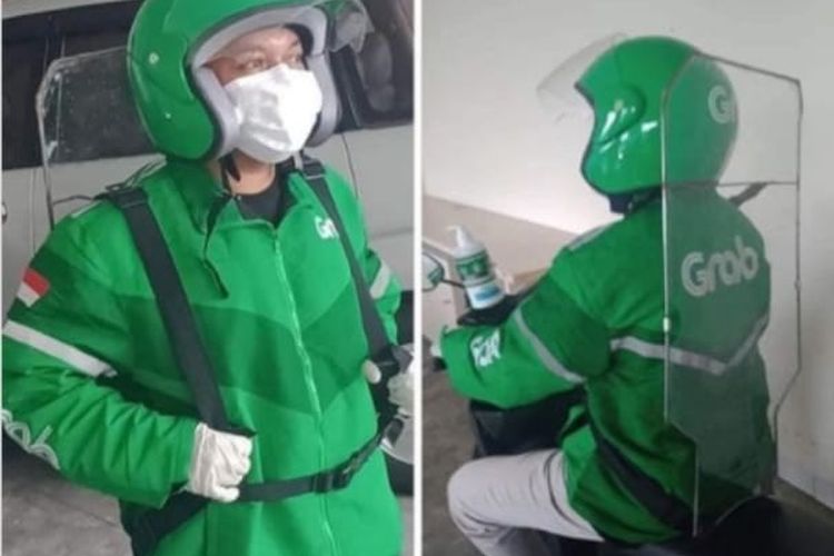 Grab memberikan pembatas untuk melindungi pengemudi dan penumpang