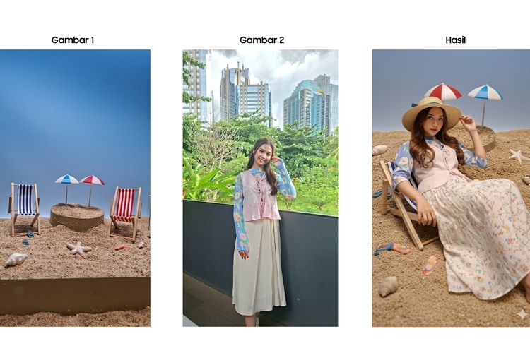 Contoh fitur Nano Banana di Samsung A56 5G.