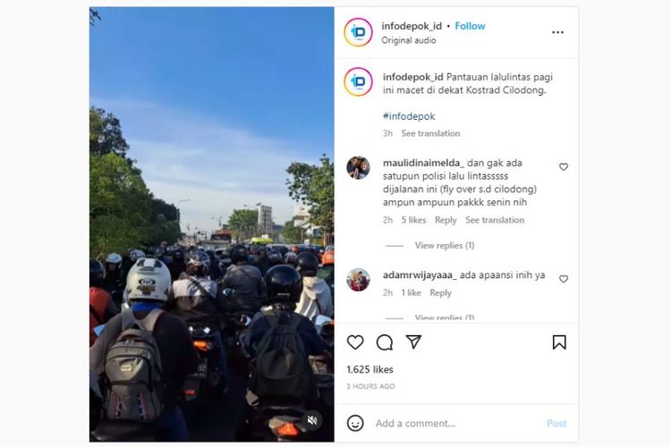 Kemacetan di daerah Cilodong, Depok, Jawa Barat, karena praktik pengobatan alternatif