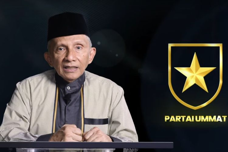 Amien Rais introducing the logo for the Ummah Party, new political organization, on Tuesday (10/11/2020)