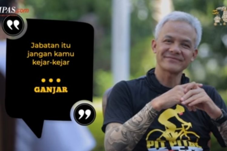 Tangkapan layar dalam tayangan BEGINU S2 Eps7: Ganjar Pranowo, Diplomasi Kaos Oblong dan Perjalanan Merawat Akar di Kanal YouTube Kompas.com.