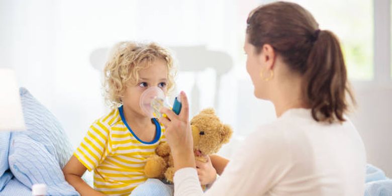 ilustrasi gejala asma pada anak.