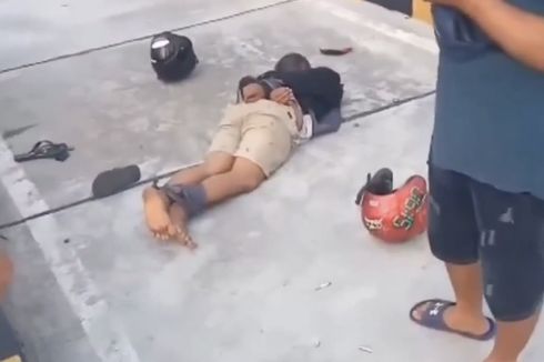 Beredar, Video Pria Diduga Pelaku Curanmor Tengkurap dan Terlilit Tali di Suramadu