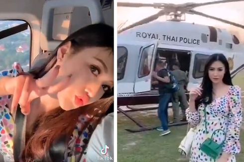 Istri Polisi Thailand Pamer di TikTok Naik Helikopter Kepolisian, Pangkat Suami Langsung Diturunkan
