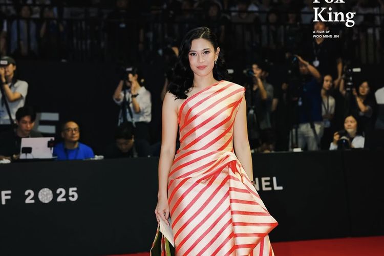 Penampilan aktris Dian Sastrowardoyo di karpet merah Busan International Film Festival (BIFF) 2025 yang digelar di Haeundae-gu, Busan, Korea Selatan.