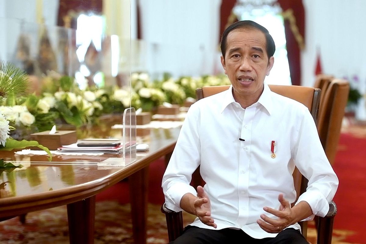 Presiden Joko Widodo saat menyampaikan pernyataan tentang Rancangan Undang-Undang Tindak Pidana Kekerasan Seksual (RUU TPKS), di Jakarta, Selasa (4/1/2022). Presiden meminta pada gugus tugas pemerintah yang menangani RUU TPKS untuk segera menyiapkan Daftar Inventarisasi Masalah (DIM) terhadap draf RUU yang sedang disiapkan DPR. ANTARA FOTO/HO-Biro Pers Sekretariat Presiden/tom.