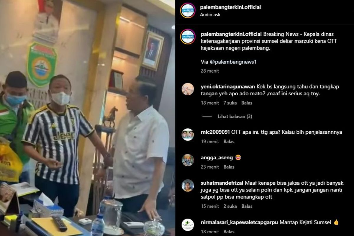 Video OTT Kadisnakertrans Sumsel Viral, Gepokan Uang Ditemukan di Ruang Kerja