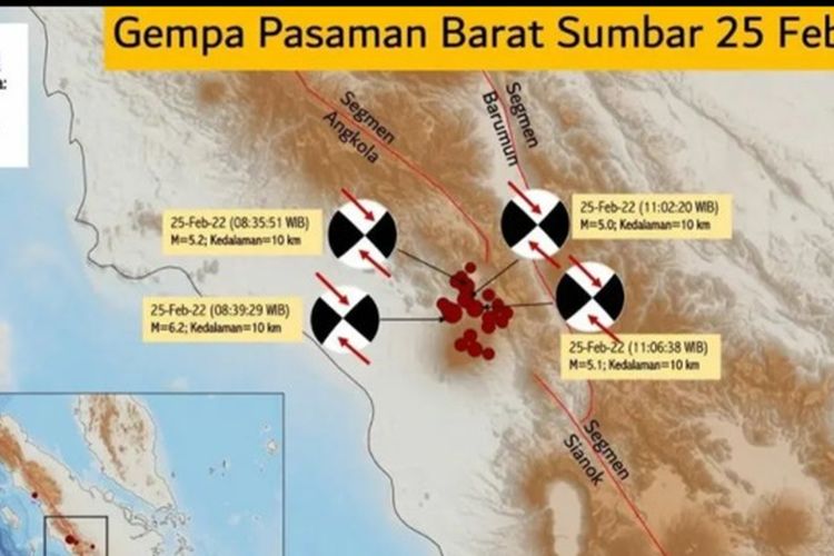 Gempa bumi 6,1 Skala Richter (SR) mengguncang Kabupaten Pasaman Barat, Provinsi Sumatera Barat (Sumbar), Jumat (25/2/2022). 