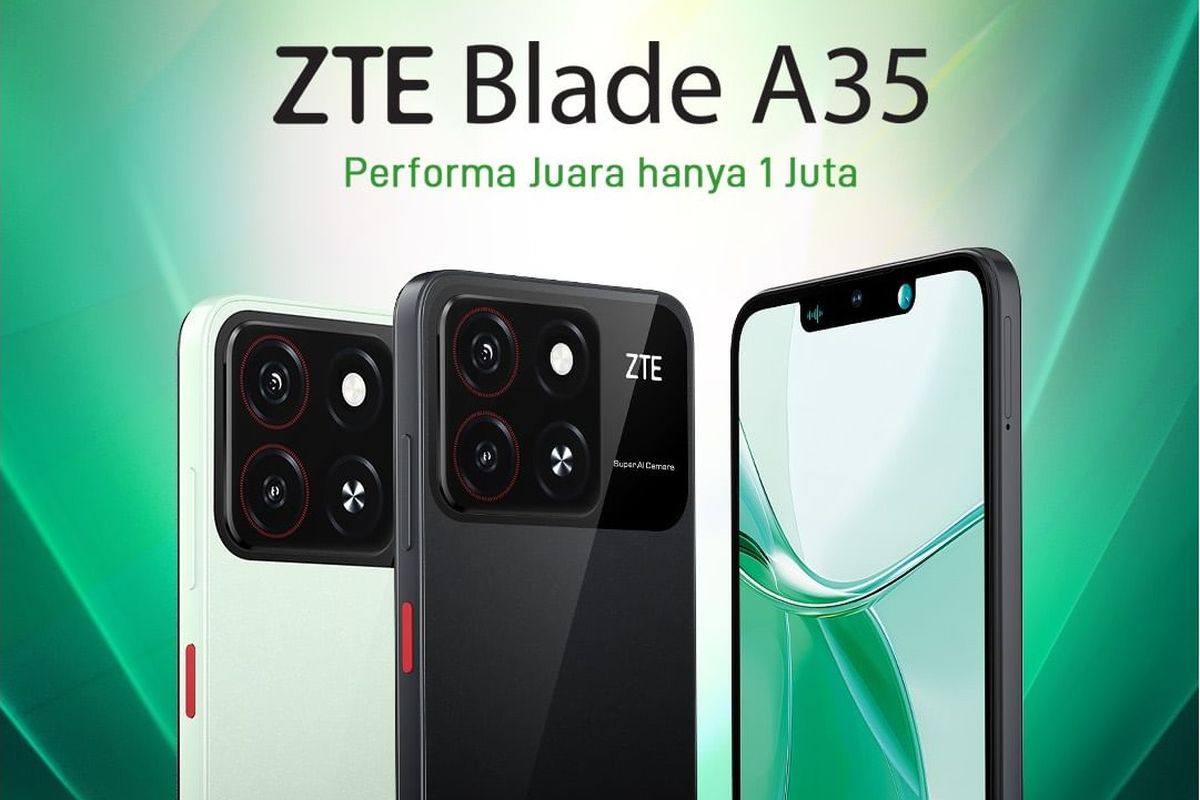 ZTE Blade A35 resmi di Indonesia. Harga ZTE Blade A35 adalah Rp 1 juta (4/64 GB).