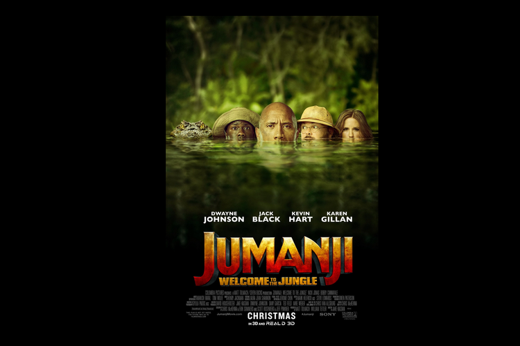 Poster film Jumanji: Welcome to the Jungle (2017) kini tayang di Netflix.
