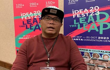 Badai eks Kerispatih saat ditemui di sela acara Idea Fest di Senayan, Jakarta Pusat, Sabtu (30/9/2023).
