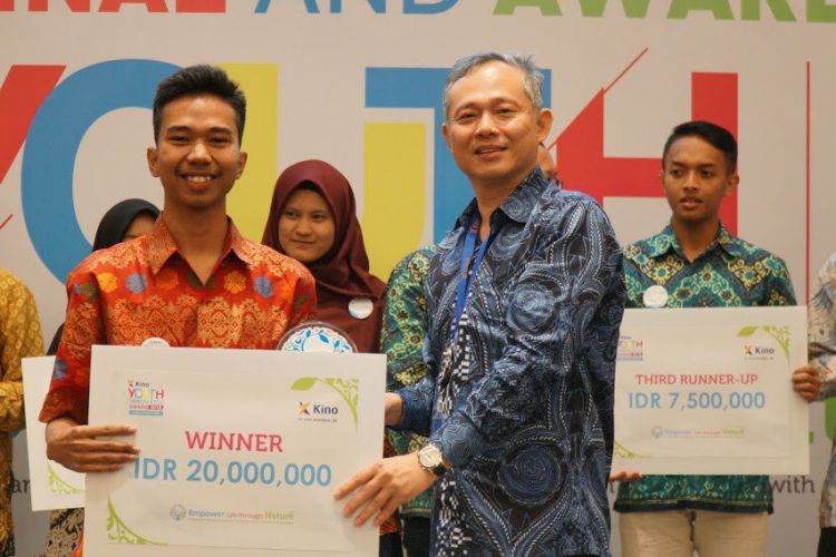 Hibar Syahrul Gafur, mahasiswa ITB meraih juara 1 Kino Youth Innovator Award (KYIA) 2018.