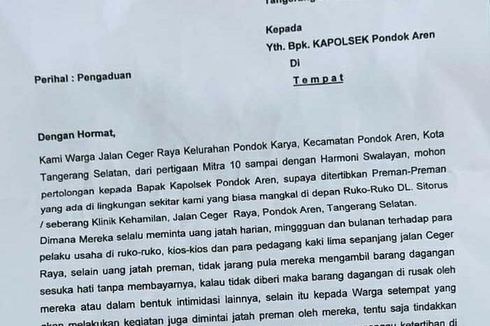 Polisi Selidiki Dugaan Pungli oleh Anggota Ormas di Pondok Aren Usai Surat Keluhan Pedagang Viral