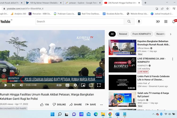 Pemusnahan petasan yang digelar Polres Bangkalan berdampak ke rumah warga setempat. Rumah warga dan sejumlah fasilitas umum mengalami kerusakan. Kegiatan tersebut digelar di Lapangan tembak Kodim 0829 Bangkalan, Kampung Bejik, Kelurahan Bancaran, Kabupaten Bangkalan, Sabtu (16/4/2022).