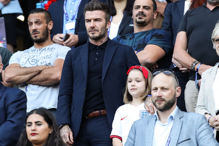 Gaya David Beckham saat menonton Fifa World Cup
