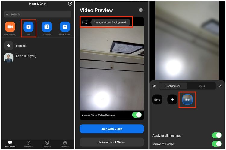 Cara blur background Zoom di Android dan iOS.