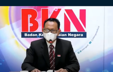 Kepala Koordinator Humas Badan Kepegawaian Negara (BKN) Paryono dalam Konferensi Pers Virtual Pembukaan Registrasi Sekolah Kedinasan 2021, Kamis, (8/4/2021).