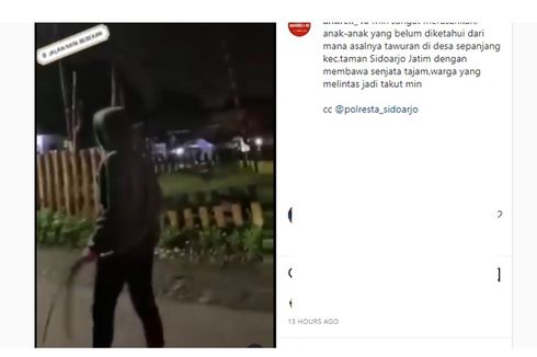 Video Viral Remaja Disebut Tawuran Bawa Celurit di Sidoarjo, Ini Kata Polisi