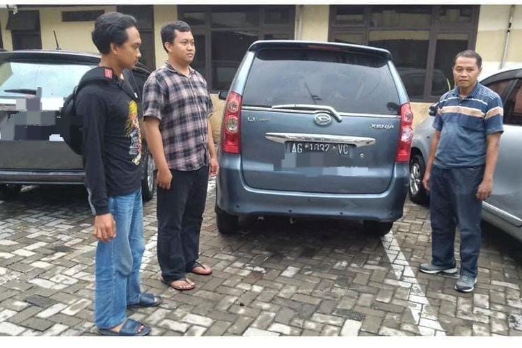 Barang bukti mobil Toyota Xenia yang diamankan Satreskrim Polres Nganjuk, Rabu (11/9/2024).