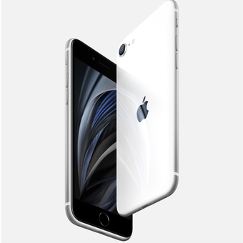 Ilustrasi iPhone SE 2020 atau iPhone SE generasi kedua, yang memiliki desain serupa dengan iPhone 8 dan kini digunakan pada iPhone SE 2022.