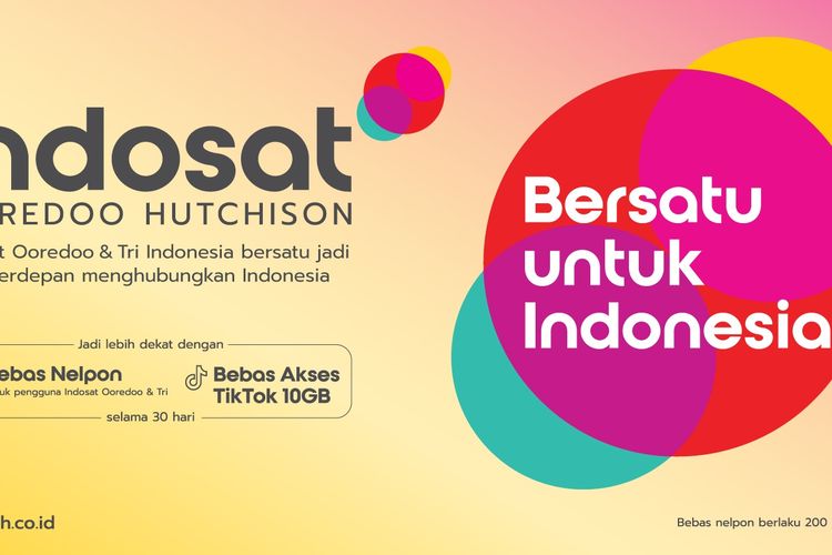 Indosat dan Tri merger jadi Indosat Ooredoo Hutchison. Pelanggan IM3 Ooredoo dan Tri dapat benefit promo bebas nelpon dan TikTok-an.