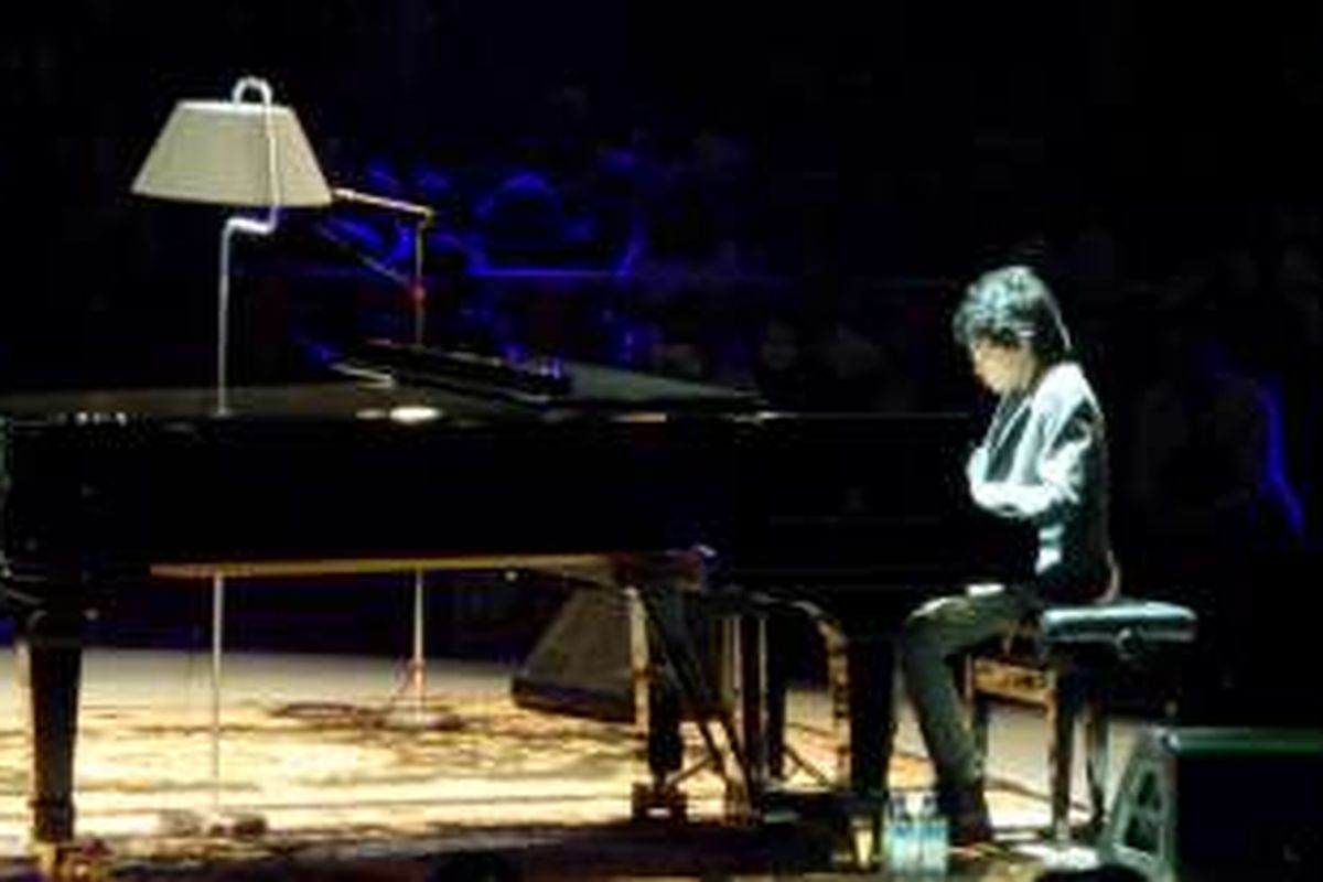 Joey Alexander dalam konsernya di JIExpo Kemayoran, Jakarta Pusat, Minggu (22/5/2016).