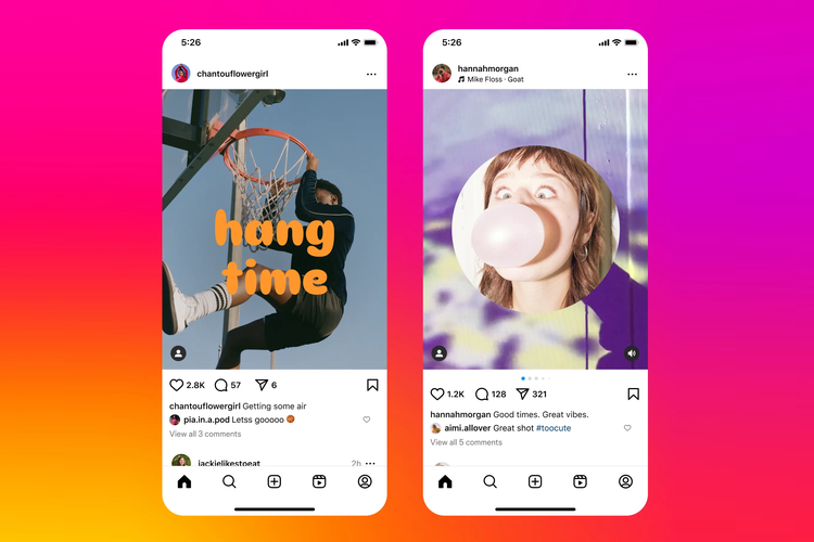 Fitur penambahan teks dan stiker di jenis unggahan Instagram Feed.