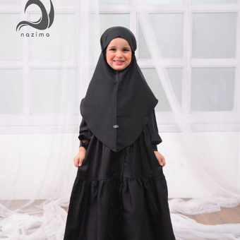 Amira Dress dari merek Nazima, model baju Lebaran 2024 anak perempuan
