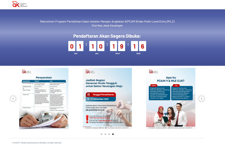 OJK Buka Rekrutmen PCAM 9 dan MLE 2025: Ini Syarat, Jurusan, dan Cara Daftarnya