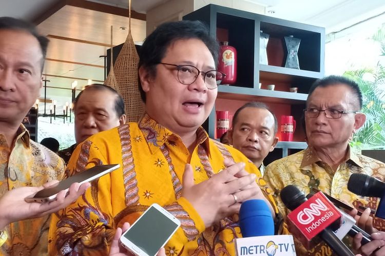 Ketua Umum Partai Golkar Airlangga Hartarto saat di Hotel Shangri La Jakarta, Sabtu (21/9/2019).