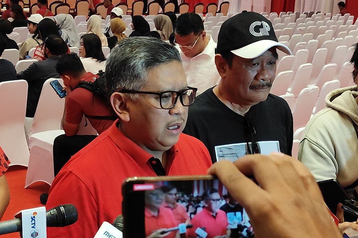 Sekretaris Jenderal PDI-P Hasto Kristiyanto di Jiexpo Kemayoran, Jakarta Pusat, Kamis (28/9/2023).