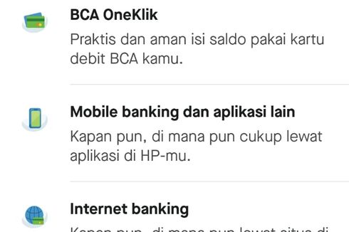 Cara Top Up GoPay dari BCA via ATM, m-Banking, dan OneKlik