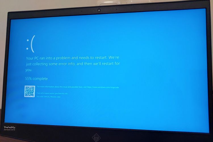 ilustrasi error Windows Blue Screen of Death (BSOD)