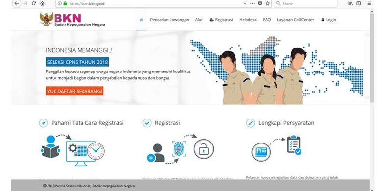 Tampilan home portal SSCN