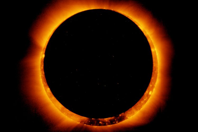 Ilustrasi gerhana matahari