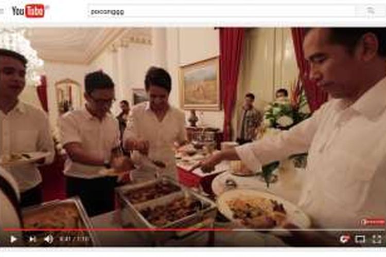 Presiden Joko Widodo makan siang bersama para YouTubers, seperti yang ditayangkan dalam akun YouTube Arief Muhammad.