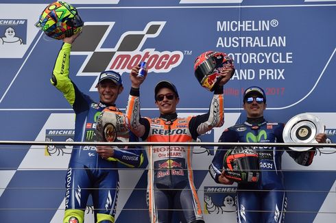 Klasemen Sementara MotoGP 2017, Marquez Unggul 33 Poin atas Dovi