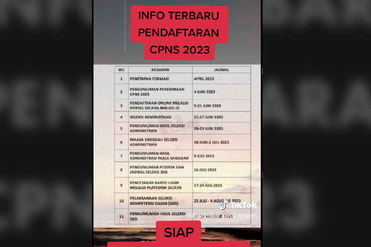 Beredar jadwal CPNS 2023
