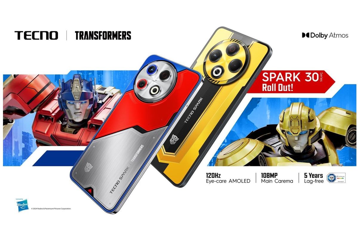 Tecno Spark 30 Pro dirilis, ada edisi Transforms Bumblebee dan Optimus Prime.