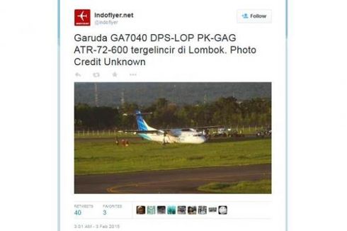 Pesawatnya Tergelincir, Garuda Indonesia Pastikan Semua Penumpang Selamat