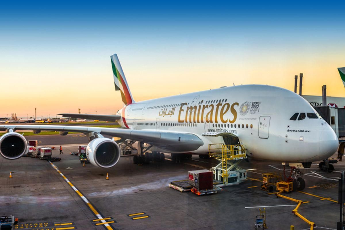 Ilustrasi pesawat milik Emirates. 