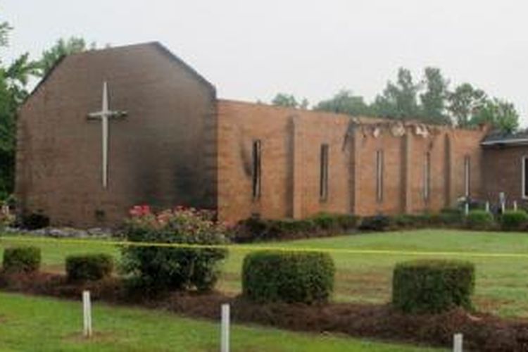 Gereja Mount Zion AME di Greeleyville, Carolina Selatan adalah salah satu gereja warga kulit hitam AS yang menjadi korban pembakaran. 