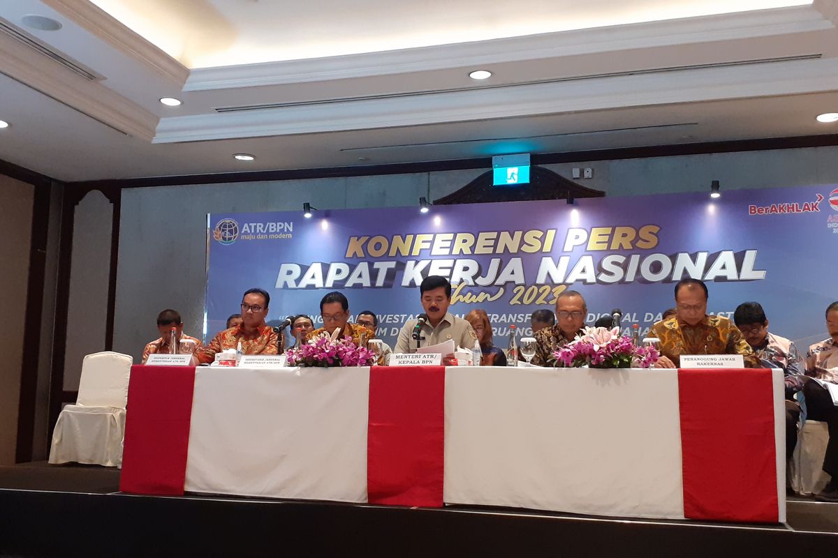 Rakernas Kementerian ATR/BPN di Jakarta, Selasa (7/3/2023).
