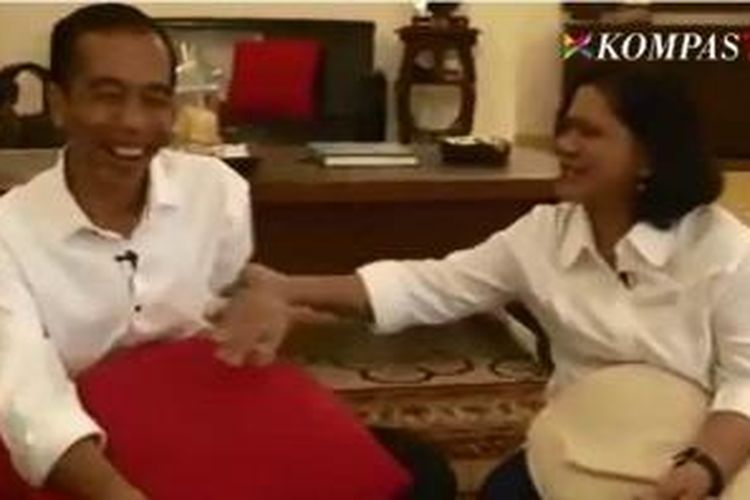 Presiden RI terpilih 2014-2019, Joko Widodo, dan istrinya, Iriana.