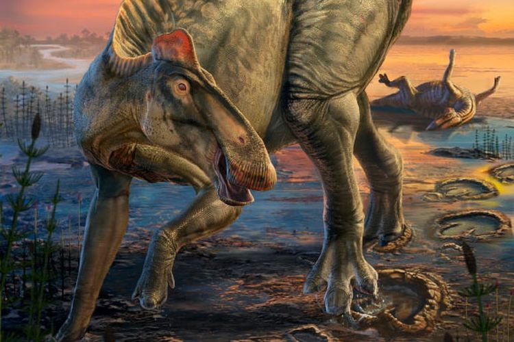 gambaran Edmontosaurus annectens semasa hidup 