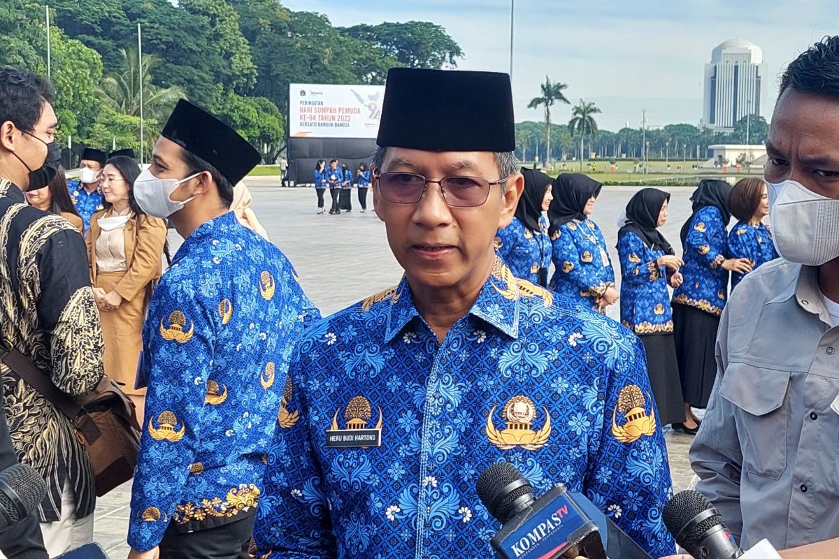 Penjabat Gubernur DKI Jakarta Heru Budi Hartono ditemui di Plaza Selatan Monas, Jakarta Pusat, Jumat (28/10/2022).