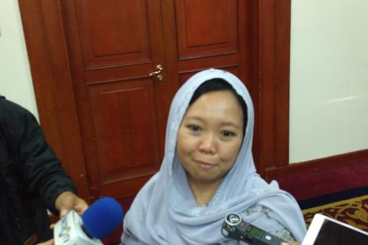 Koordinator Jaringan Gusdurian Indonesia Alissa Wahid di hotel Bidakara, Jakarta, Senin (27/2/2017)