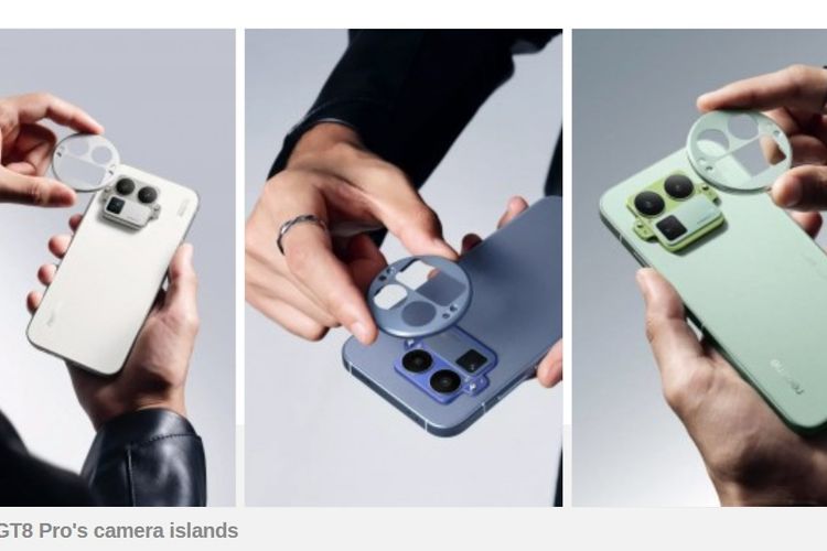 Realme GT8 Pro dirilis. Ponsel ini memiliki modul kamera yang bisa digonta-ganti